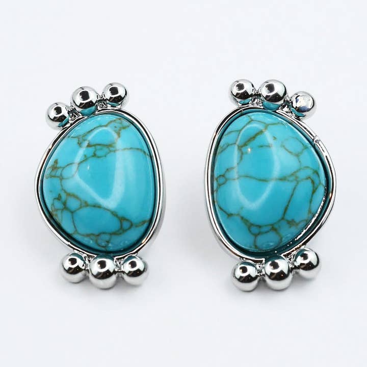 Orecchini di Serenità in Argento Turchese per la vendita all'ingrosso da parte di Treasure Jewels Inc.