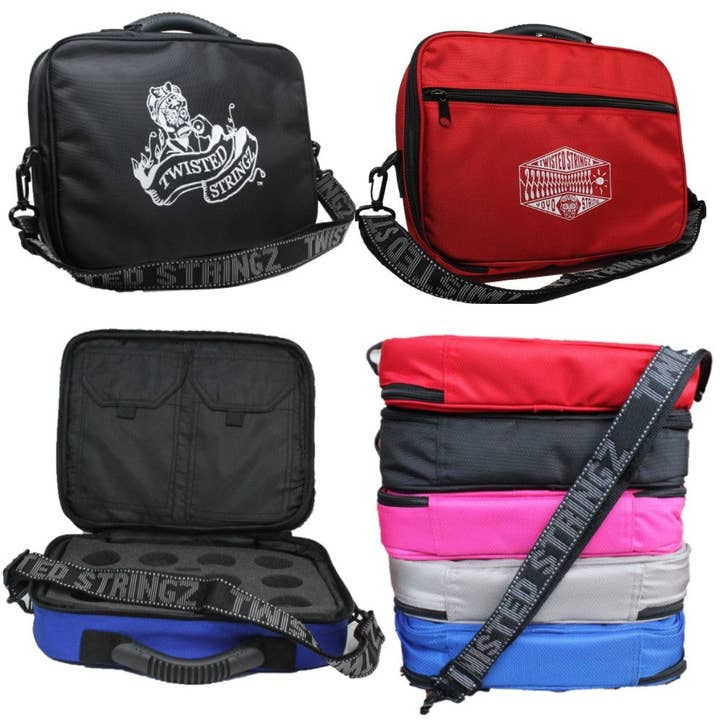 Twisted Stringz Deluxe Yo-Yo Bag - YoYo Carry Case - Holds 12 Yo-Yos- Triple Stitch Shoulder Strap - Double Graphics for wholesale by YoYoSam Wholesale
