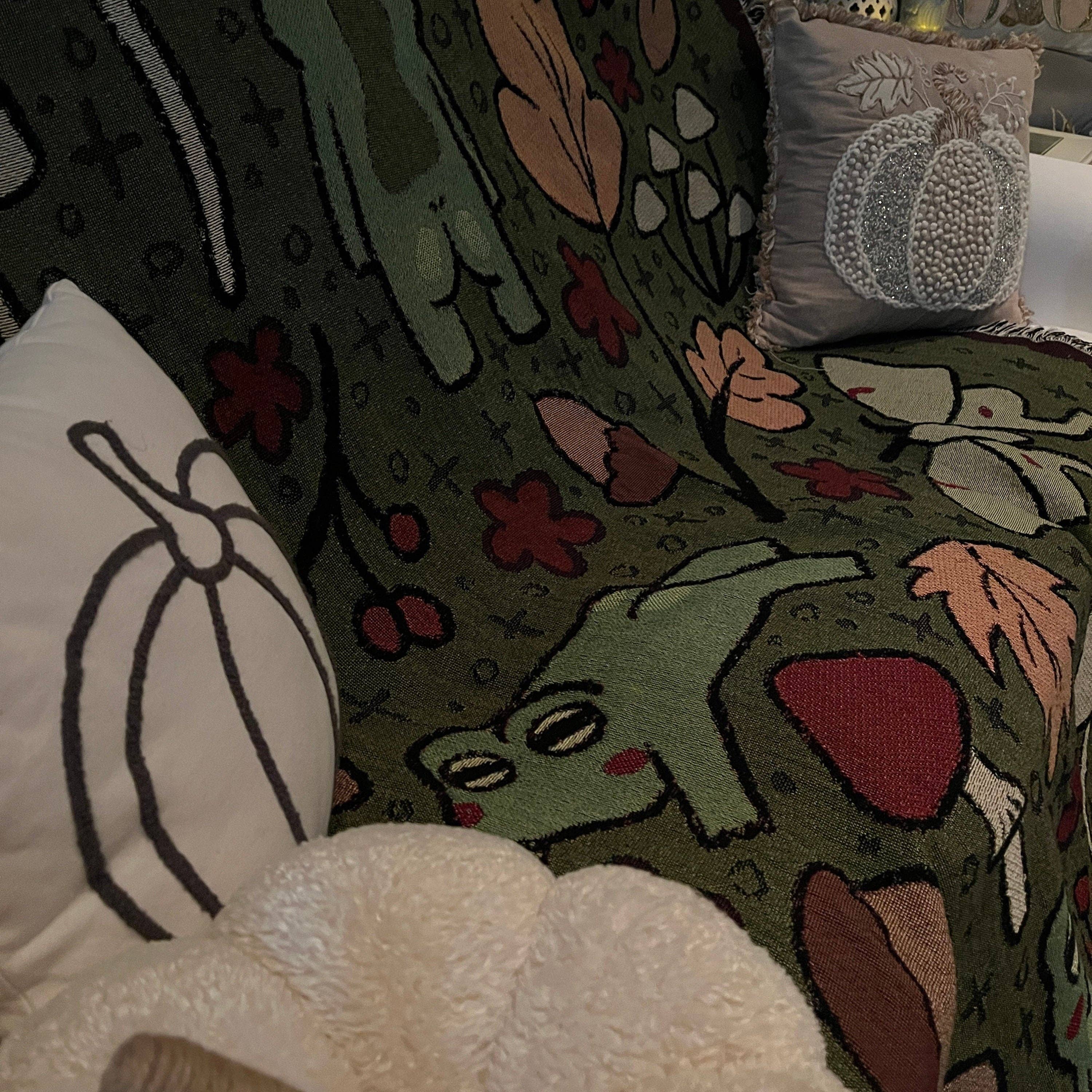 Frogblobs - Wholesale Throw Blanket - Autumn Frog Tapestry Blanket3