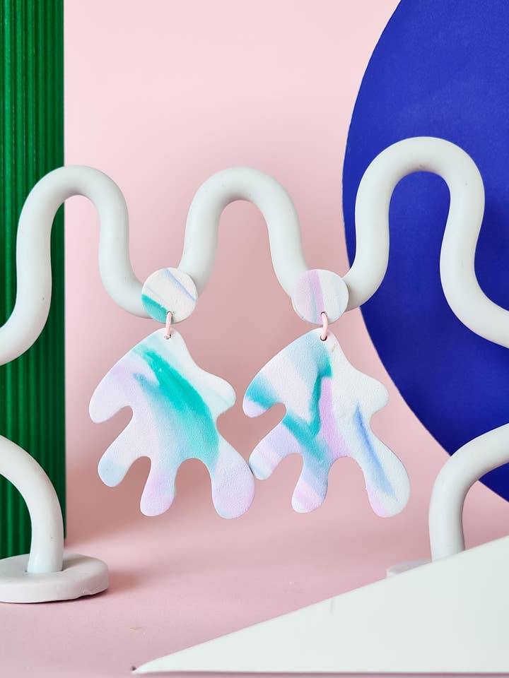 Orecchini Artigianali in Argilla Polimerica | Stile Anni '80 in Colori Pastello per la vendita all'ingrosso da parte di Mono