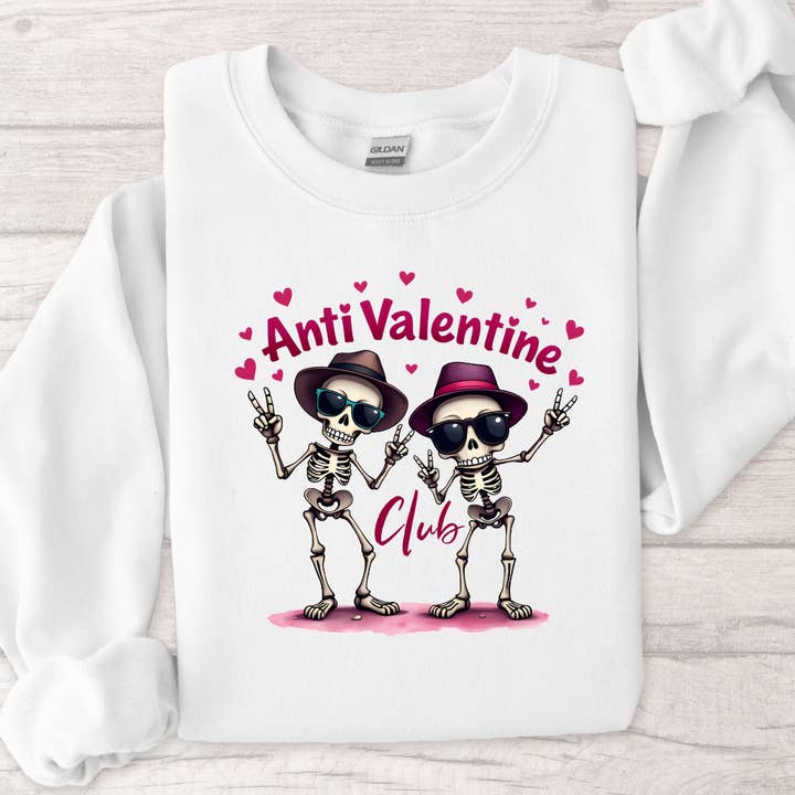 Anti Valentine Club Valentine Sweatshirt for wholesale by Hello Gorgeous Apparel