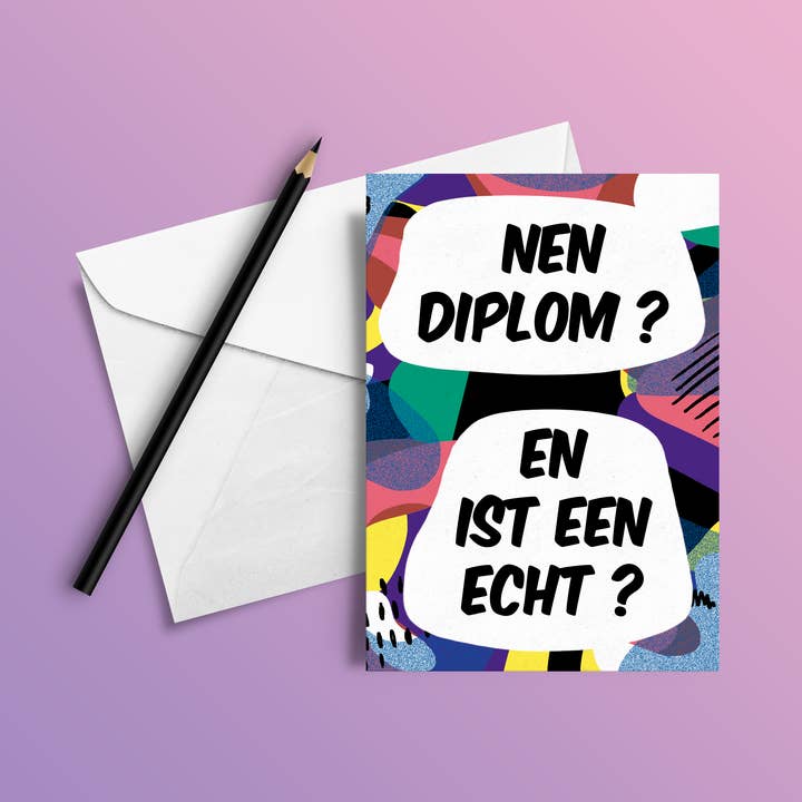 nen diplom? en ist een echt? - wenskaart tante Colette voor wholesale door Studio Frits