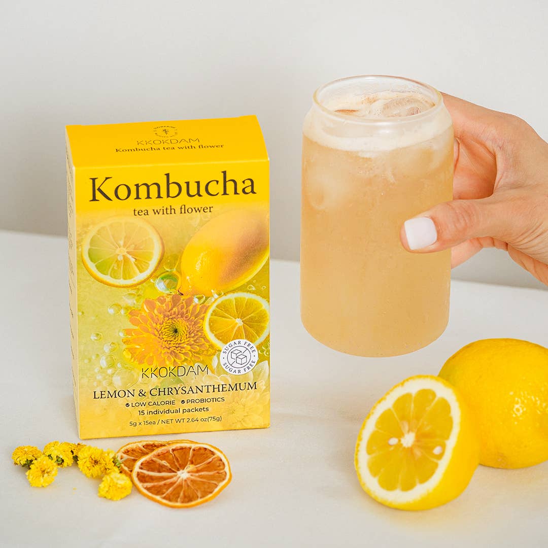 KKOKDAM Premium Flower Tea – wholesale Powdered health drink – Flower Kombucha Tea (15 Packets) - Lemon&Chrysanthemum3