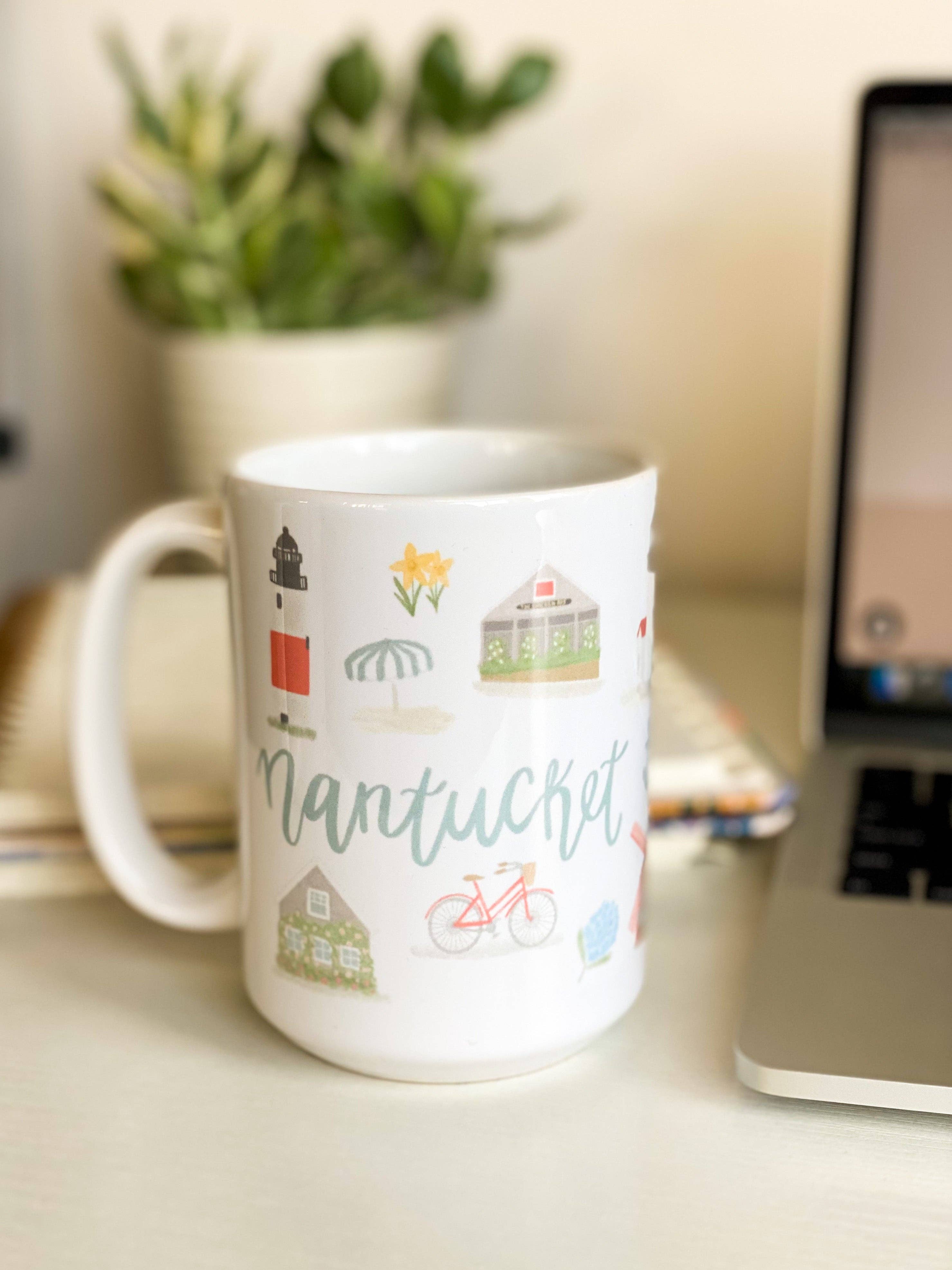 Palm Prints - Wholesale Coffee Mug - Nantucket Landmark Mug3