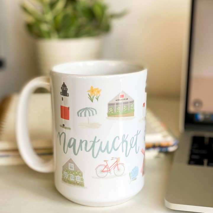 Palm Prints - Wholesale Coffee Mug - Nantucket Landmark Mug3