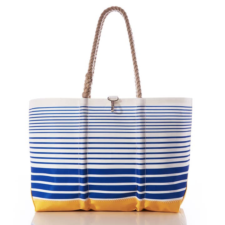 Blue Stripe Ogunquit Beach Tote for wholesale by Sea Bags