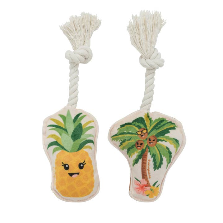 Speckle and Spot by Ore’ Originals - Wholesale Pet Toy Set - Dog - Mini Dog Toy Set | Palm Tree & Pineapple