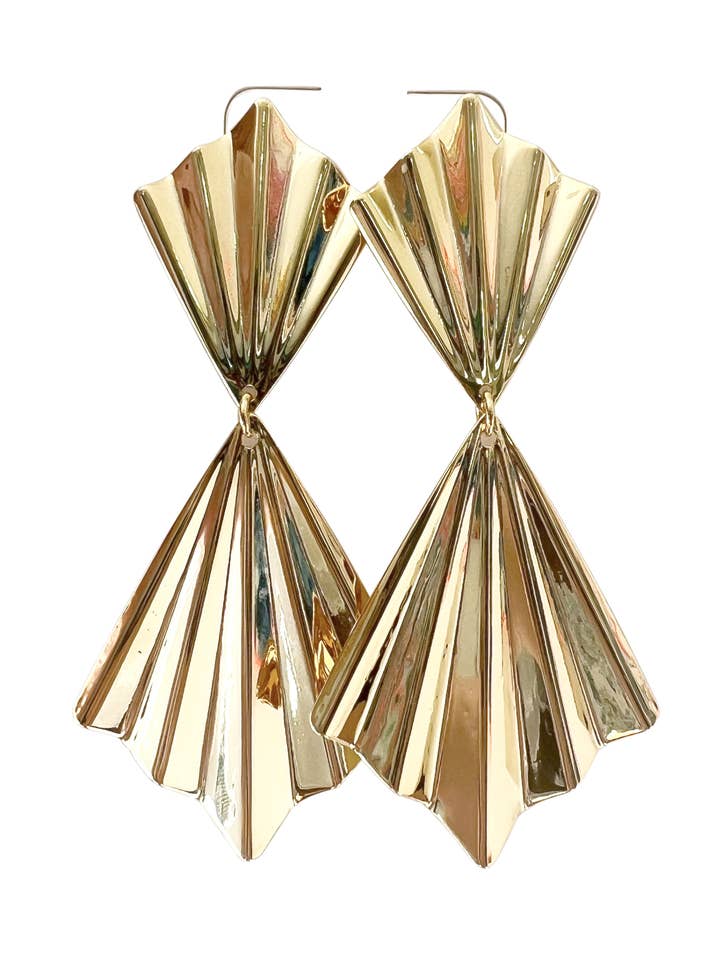 Beth Gold Statement Earring for wholesale by Gemelli