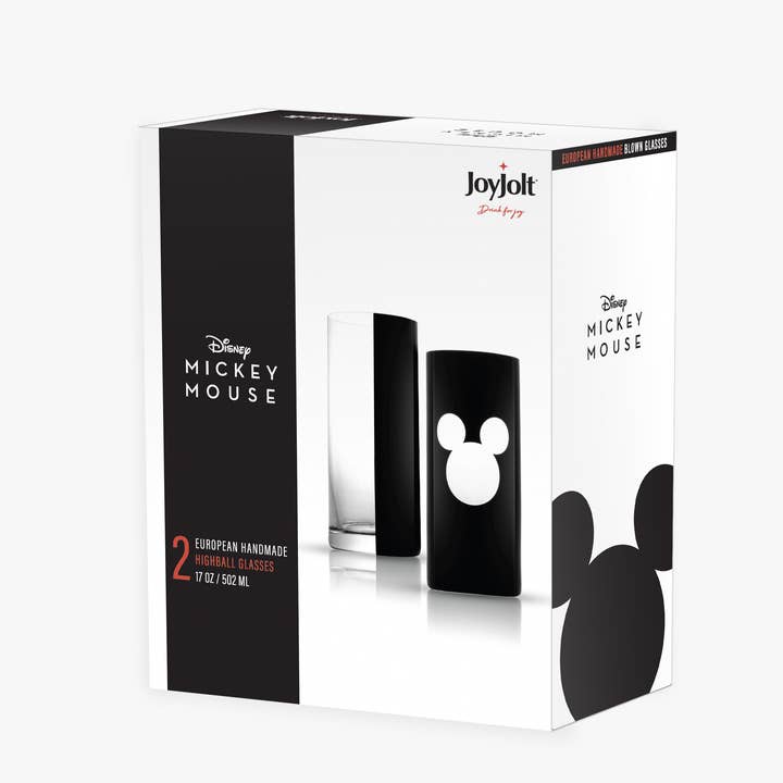 JoyJolt – Copo de coquetel/álcool por atacado – Conjunto com 2 Copos Altos de Luxo Mickey Mouse™ da Disney4