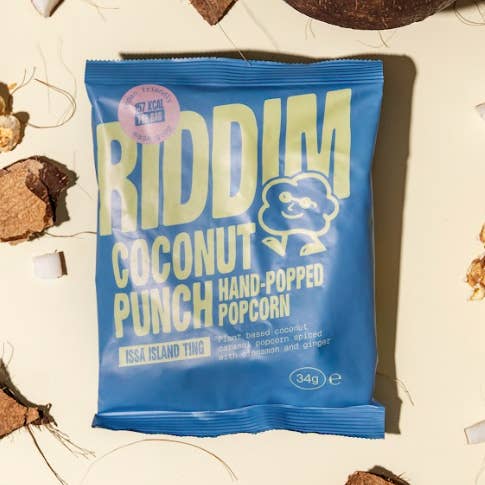 Coconut Punch Caramel Popcorn - Vegan (30 x 35g) for wholesale by RIDDIM Snacks