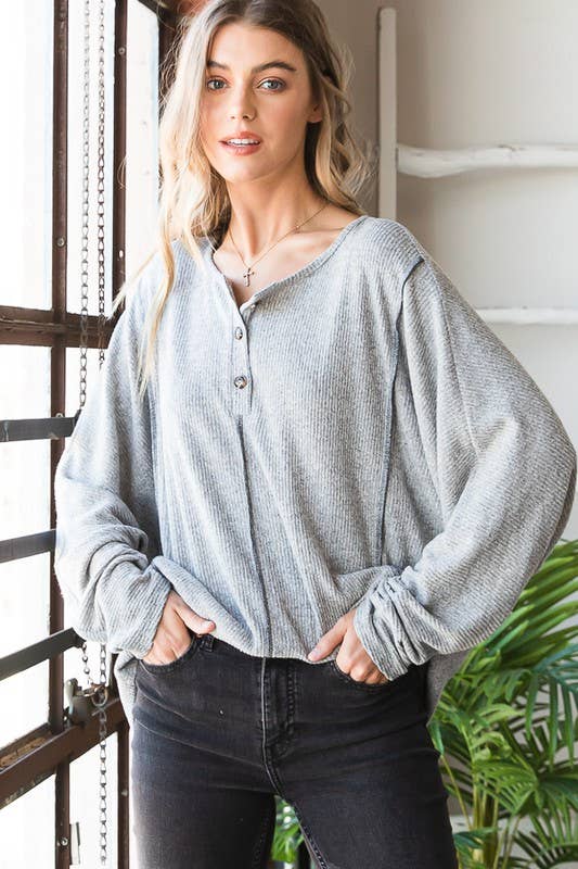 HEIMISH – wholesale Tunic – Women’s – ET6812-10 SOLID RIBBED TOP WITH BUTTON AND STITCH14