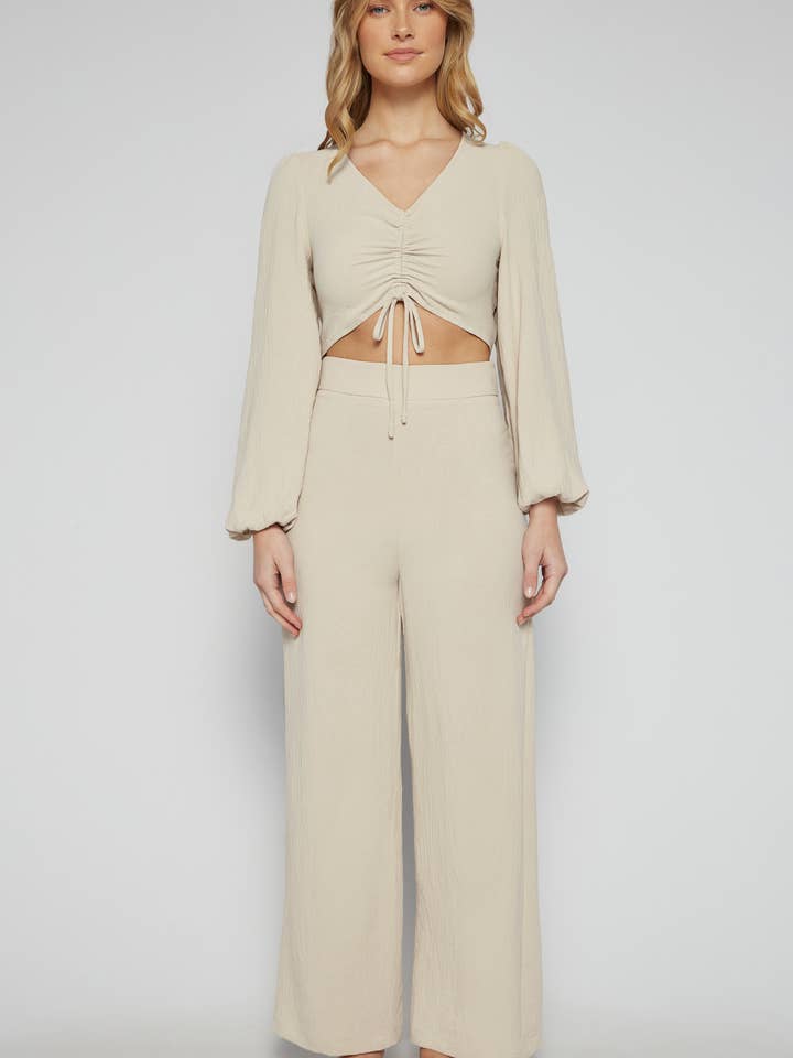 Set van top en broek met trekkoorddetail voor wholesale door Style State Wholesale