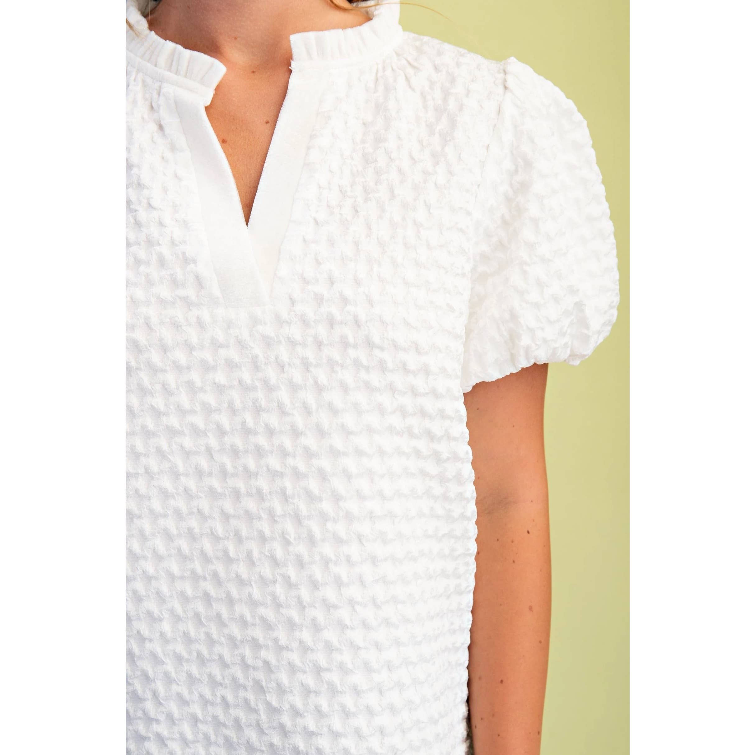 STYLE USA - Wholesale Tunic - Women's - NEW Textured Puff Sleeve Top19