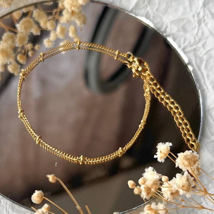 Cavigliera Minimalista Delicata in Oro Riempito 14k Regalo per Lei per la vendita all'ingrosso da parte di Rossie Jewellery