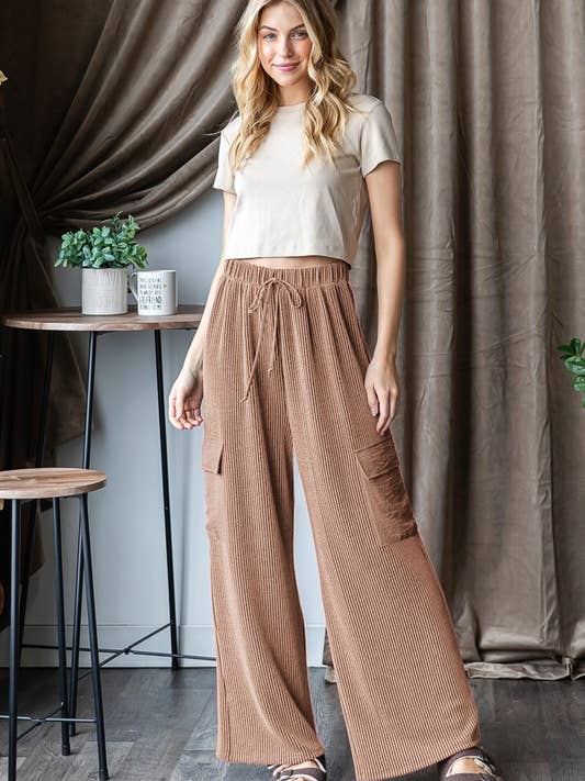 HEIMISH - Wholesale Pants - Women's - EP6780-10 SOLID URBAN RIBBED CASUAL PANTS1