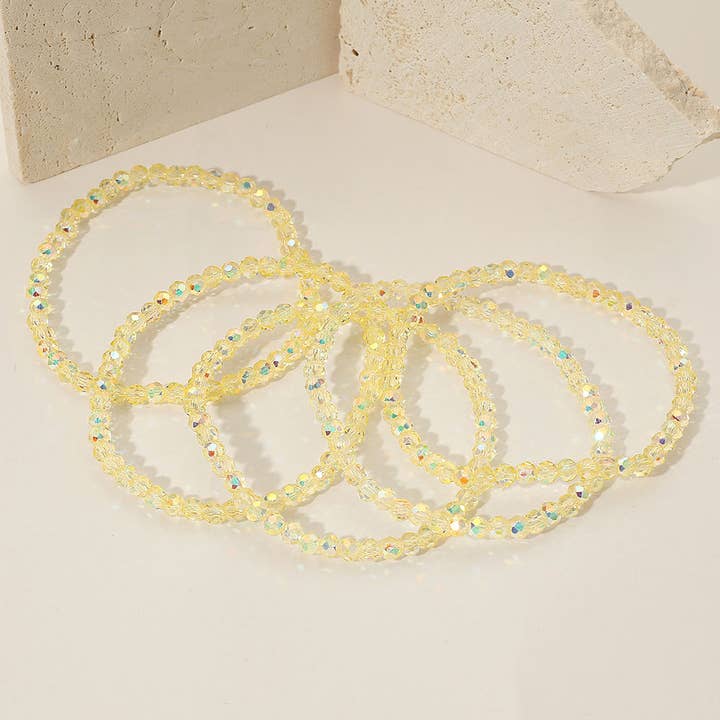 Sensibling Corp. - Wholesale Jewelry Set - 5PCS - Sparkling Faceted Beaded Stackable Stretch Multi Layered Bracelet38