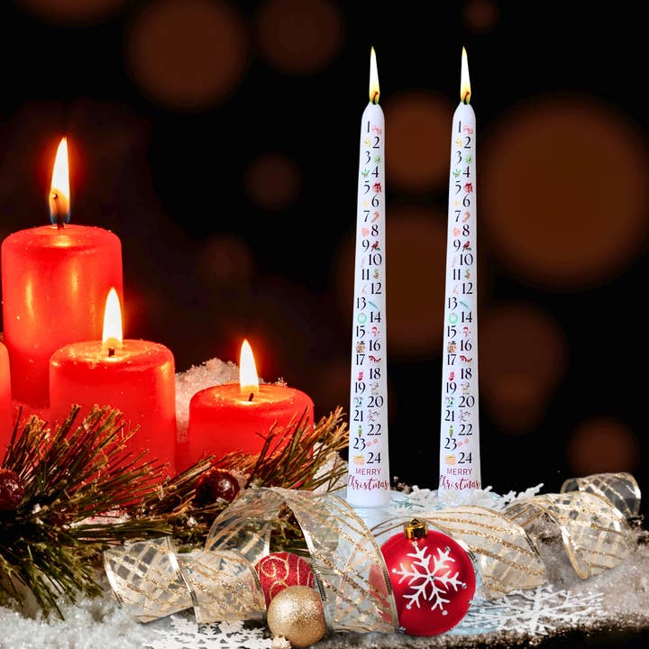 Designs by Michaela - Wholesale Tapered Candle/Candlestick - Advent Candle, Christmas Taper Candles, Religious Decor