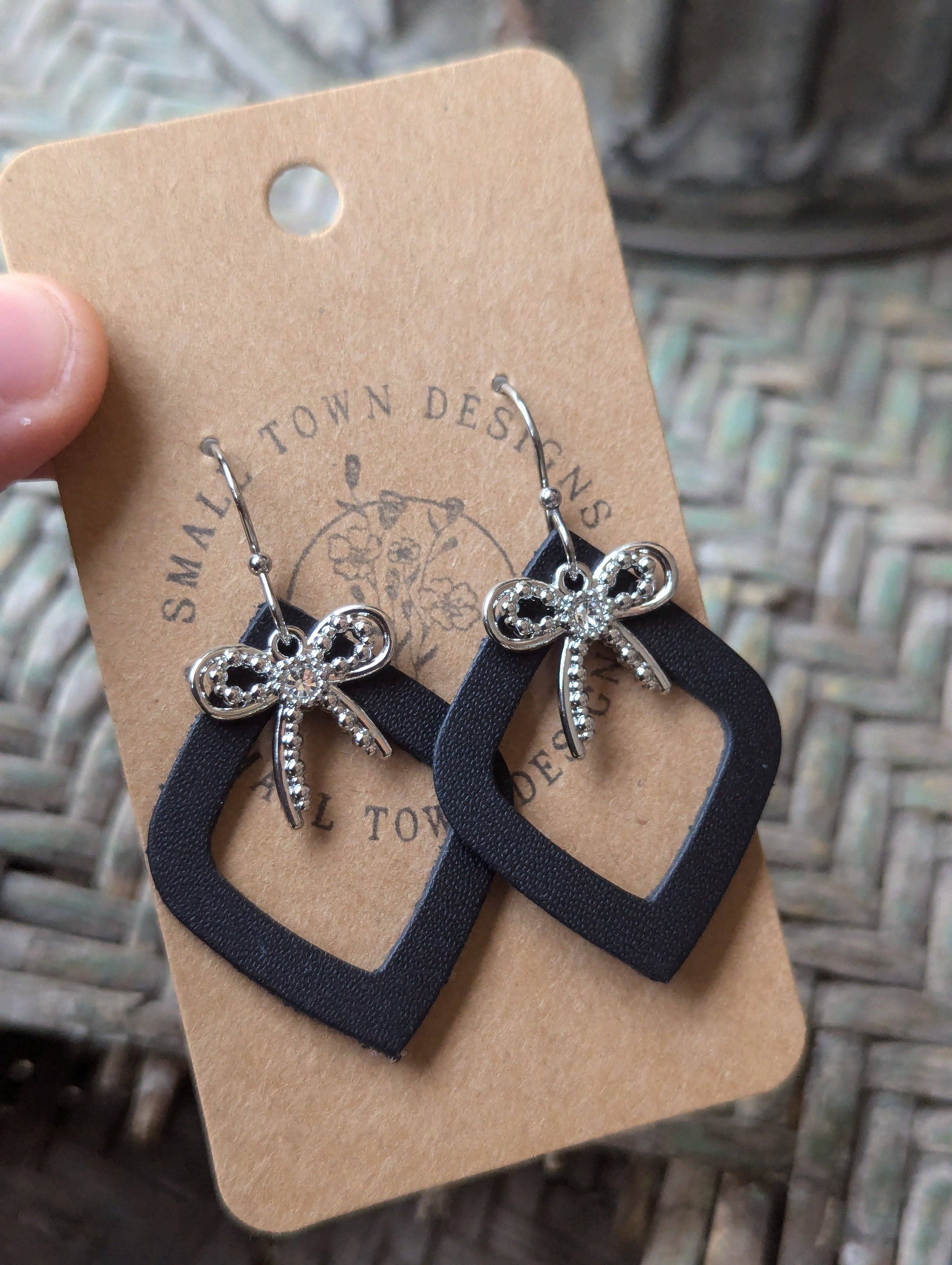 Small Town Designs - Wholesale Dangle Earrings - Black Bow Diamonds1