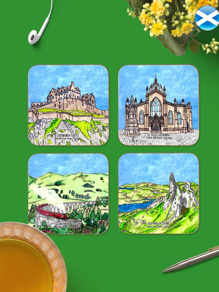 Scotland Coasters pour la vente par To Home From London & To Home From Where?