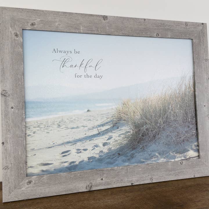 Beach Lakehome Decor Always Be Thankful Framed Art for wholesale by Summer Snow Art