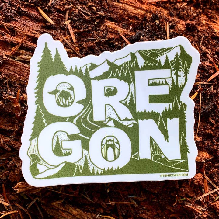 Autocollant Oregon One Color pour la vente par Atomicchild