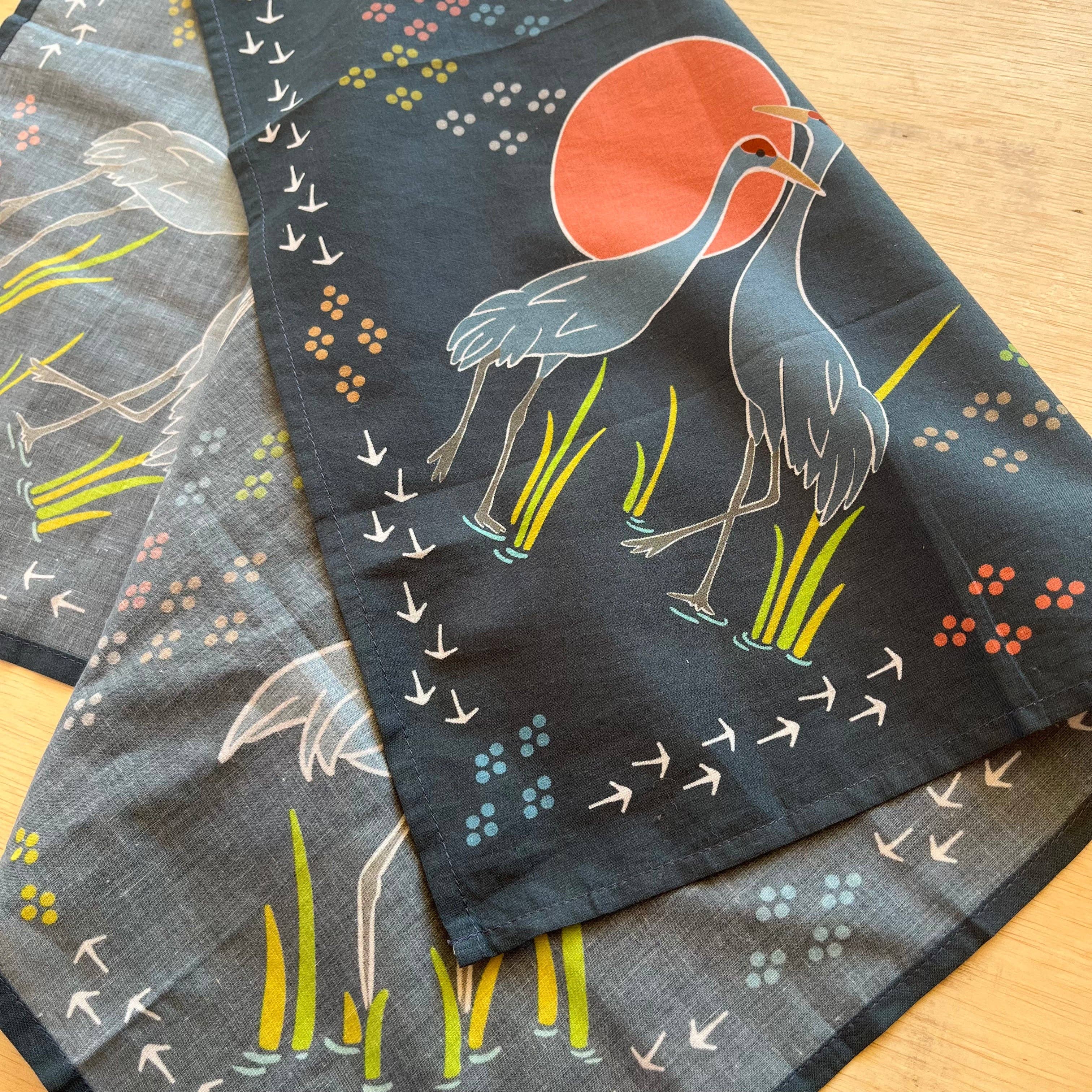 Jen Fox Studio - Wholesale Bandana - Women's - Sandhill Crane Bandana in Organic Cotton5