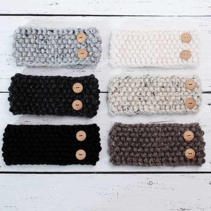 JackiBean – wholesale Öronvärmare - Dam – Handstickad knapp Band Öronvärmare7