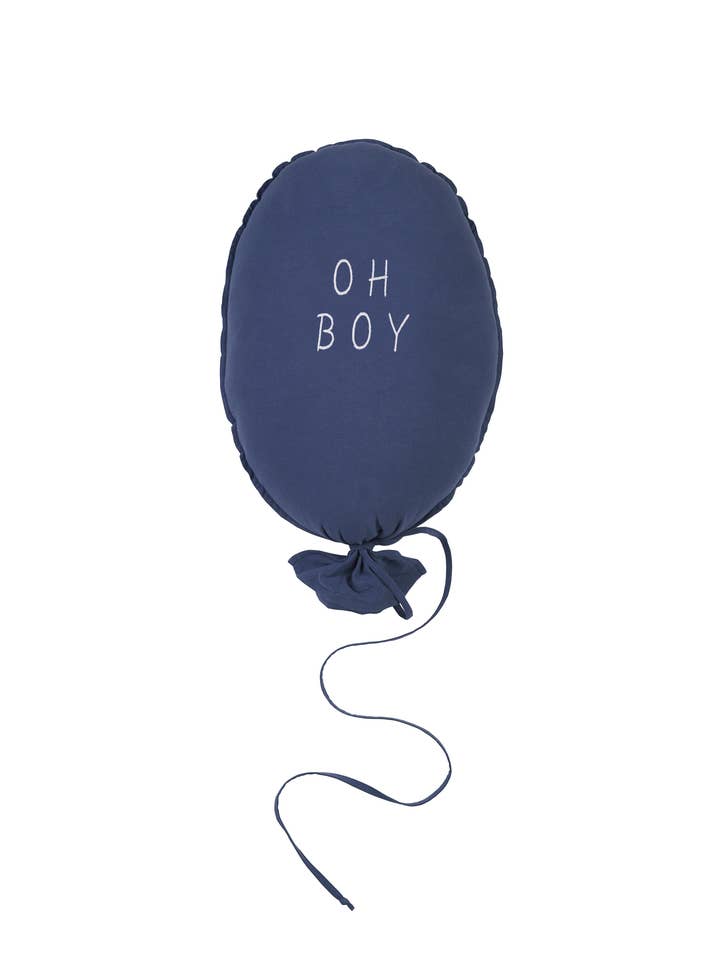 BALLOON PILLOW DARK BLUE OH BOY ECRU for wholesale by Malomi Kids