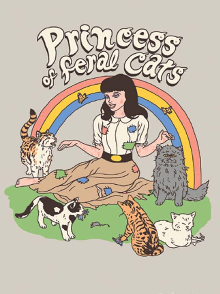 Magnet-Princess of feral cats for wholesale by Ephemera