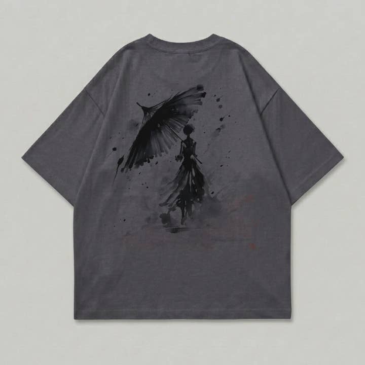 T-shirt homme coupe boxy karakasa-spirit pour la vente par Mary Cotton Couture