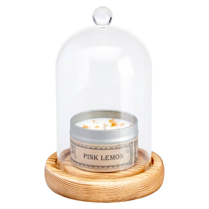 Wax Apothecary – Jarra decorativa por atacado – Campânula de vidro com base de madeira para exibição de velas3