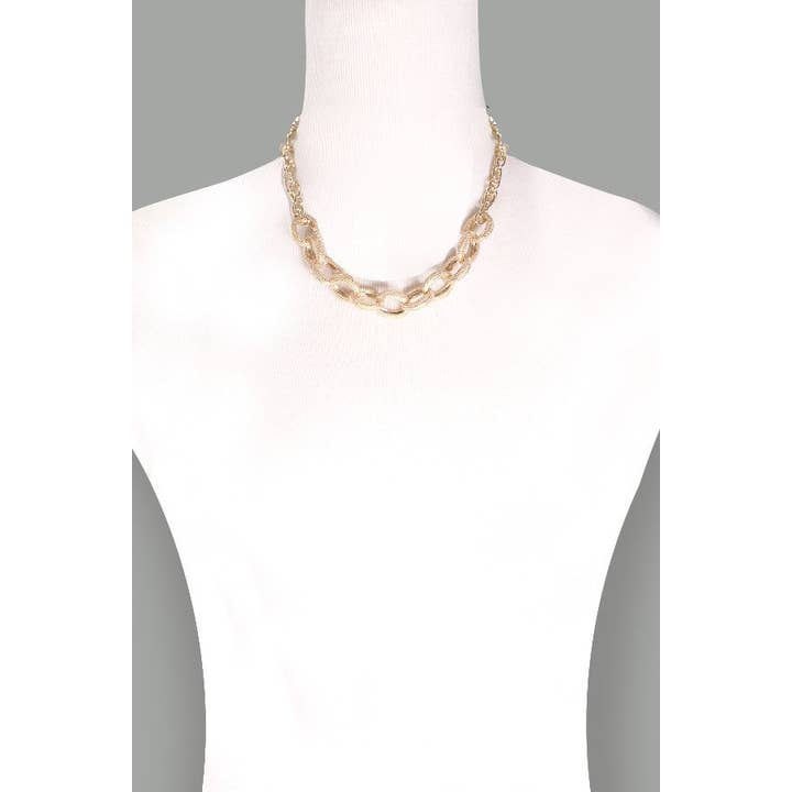 GOLD CAVIAR LINK CHAIN NECKLACE | 31N17126 for wholesale on Faire2