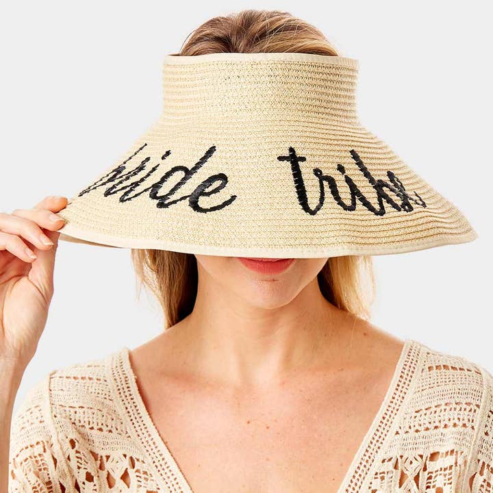 Sensibling Corp. - Wholesale Visor - Women's - bride tribe Message Roll Up Foldable Visor Sun Hat3