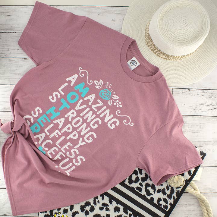 Suzie Q USA - Wholesale Screen Printed T-Shirt - Women's - AMAZING MOTHER Half Sleeved Round Neck Cotton