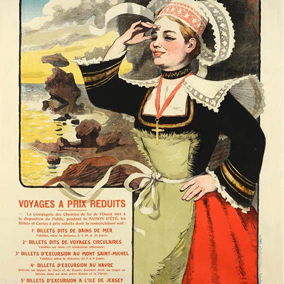 Bretonne Poster A2, 5er-Set, 42 x 59,4 für den Großhandel von Artiste de la Baie du Mont Saint-Michel