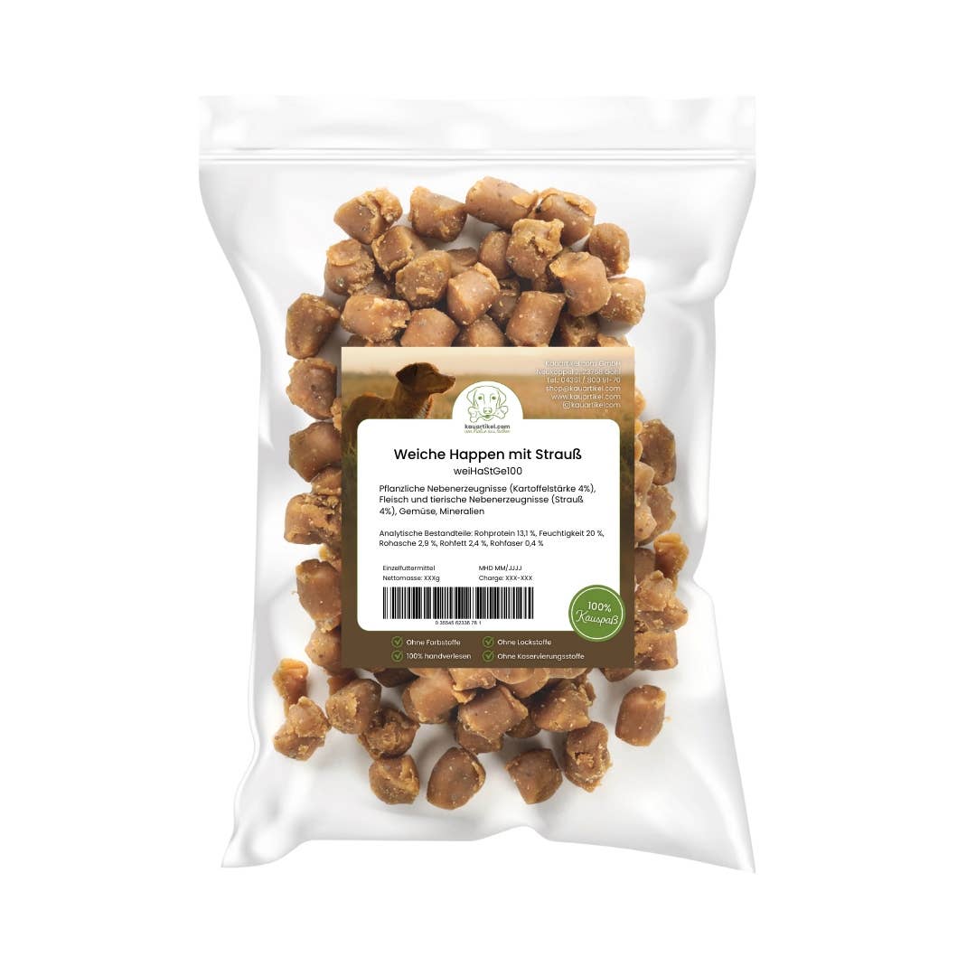 Kauartikel.com GmbH - Wholesale Pet Treats - Dog - Soft bites with ostrich & poultry1