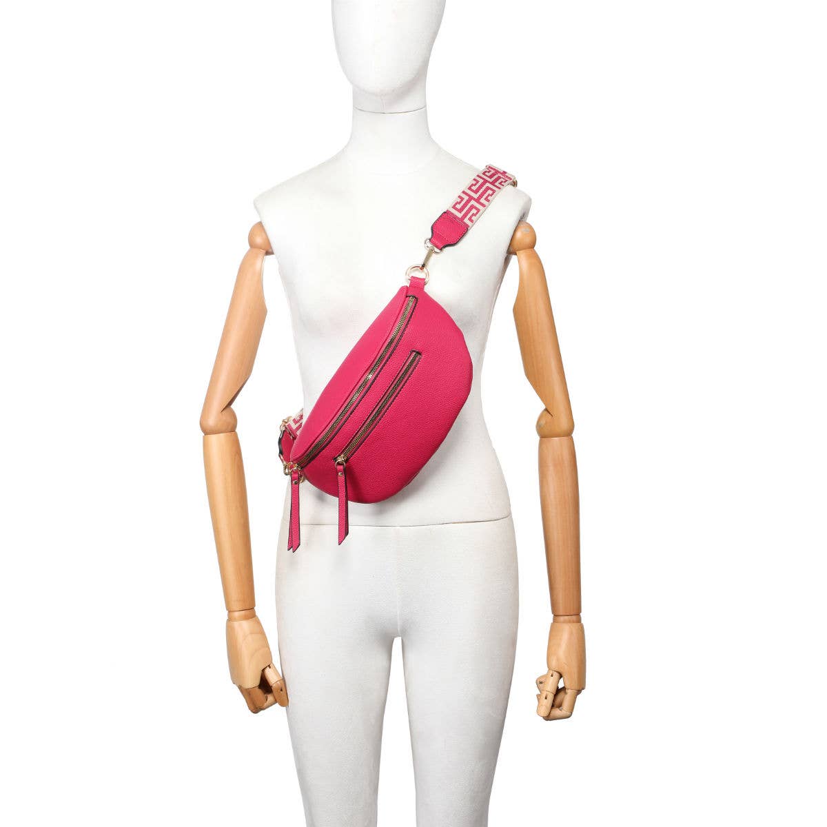 Papaya Fashion Ltd – wholesale Crossbody bag – Women's – B23003 Canvas Strap Sling Chest Bag with zip top sections12