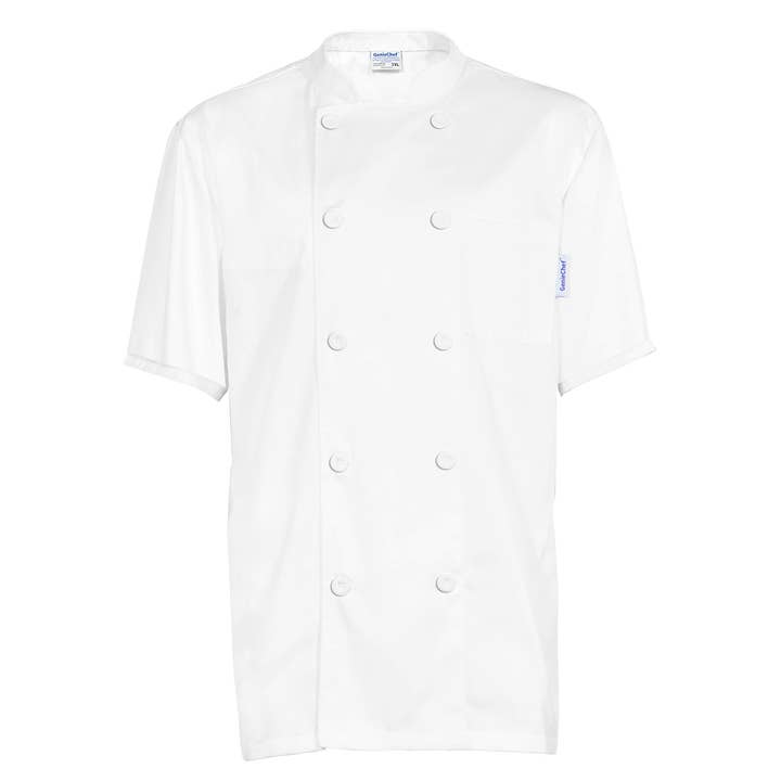 GenieChef Men's Short Sleeve Classic Chef Coat for wholesale by Goodsmart