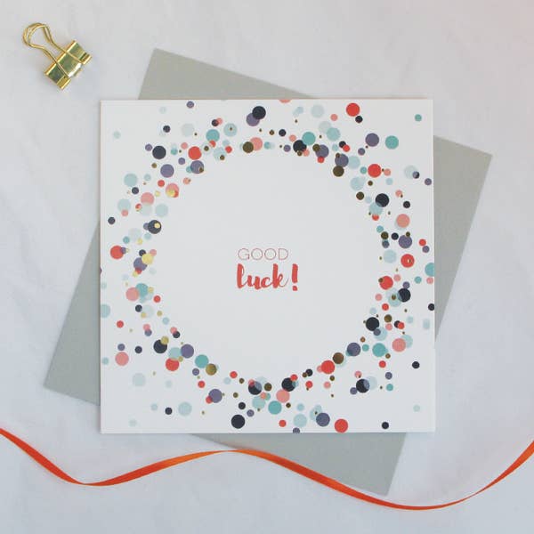 Good luck gold foil card for wholesale by Draenog