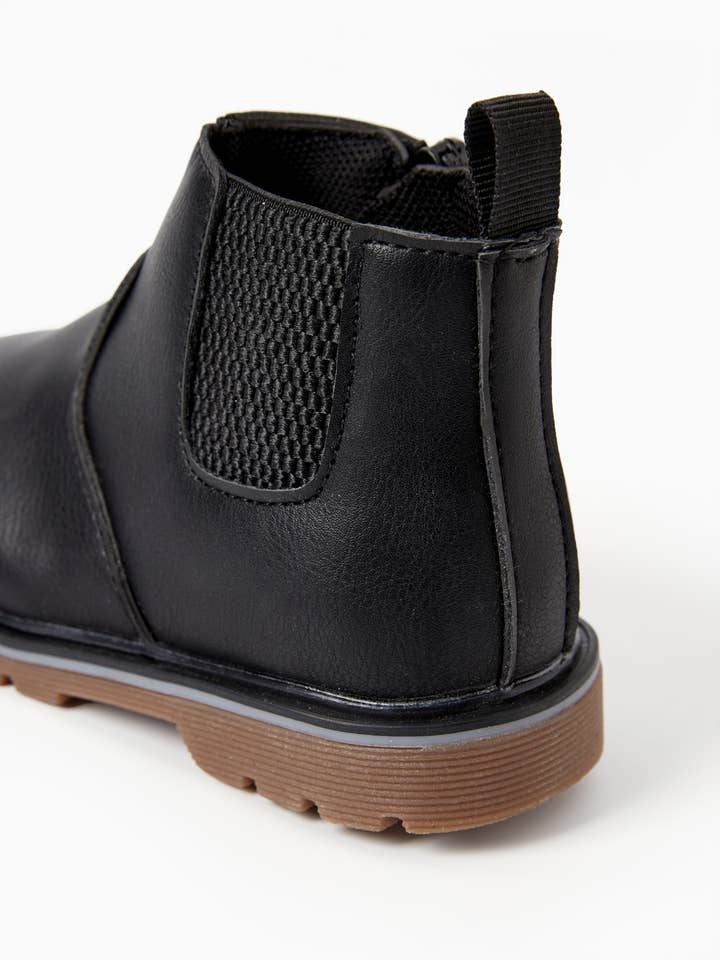 PatPat – Botas - Crianças por atacado – Botas de criança em couro PU Spandex com Fecho - Cor Sólida13