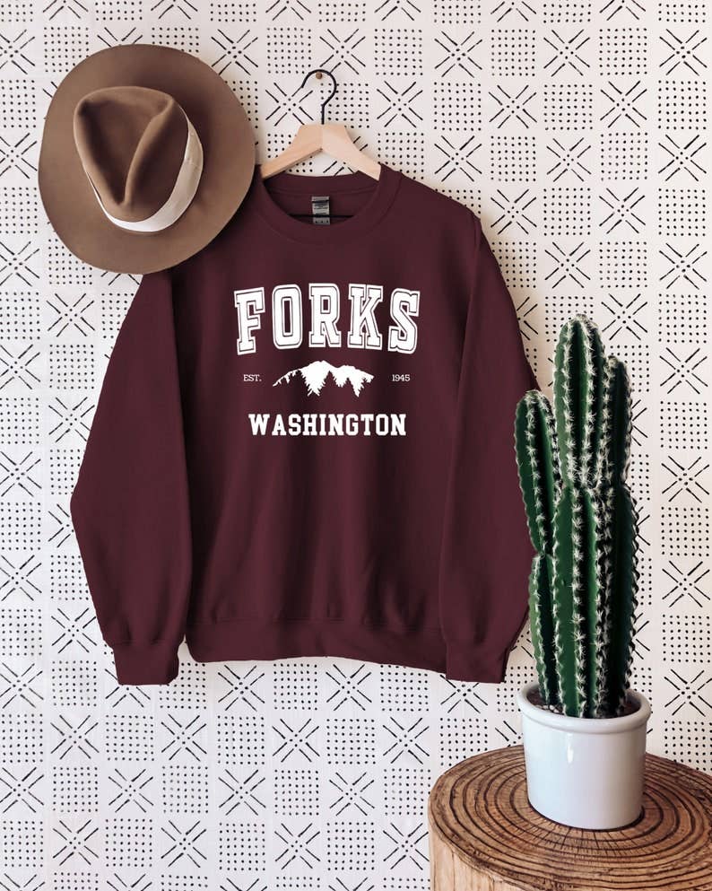 Desert Raine - Vendita all'ingrosso Felpa stampata - Donna - Felpa con montagna Forks Washington - Ispirata a Twilight5