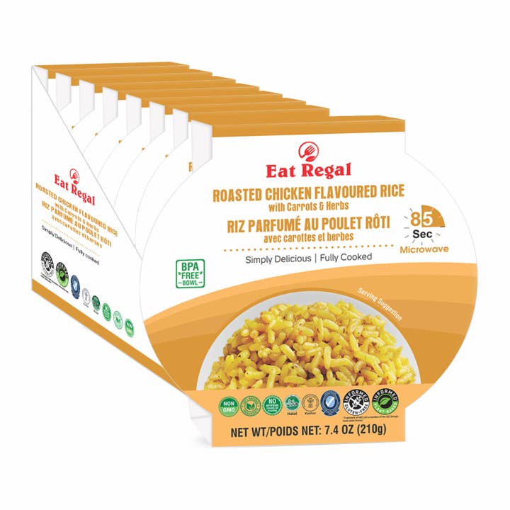Eat Regal Roasted Chicken Flavor Rice Bowl, 7.4oz for wholesale by Regal Kitchen Foods