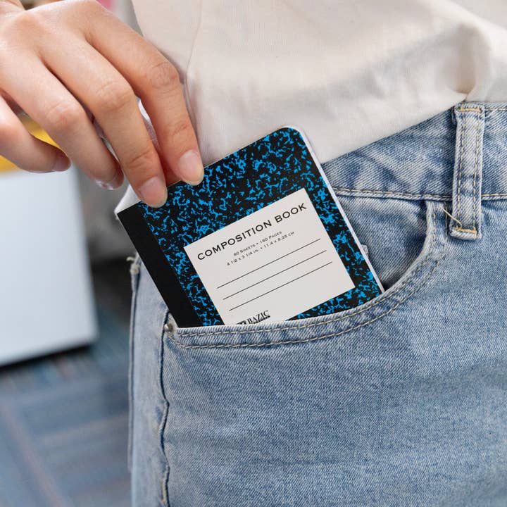 BAZIC Products - Wholesale Notebook - Composition Book Mini Marble 4.5" x 3.25" 80 Ct. (2/Pack)4