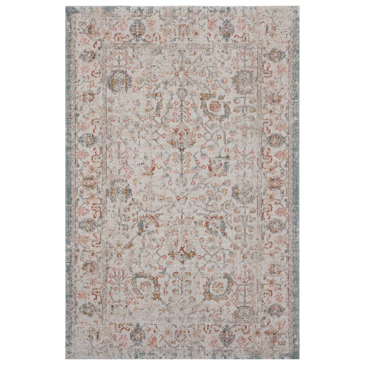 Anica Beige Traditional Floral Indoor/ Outdoor Area Rug for wholesale by LR Home