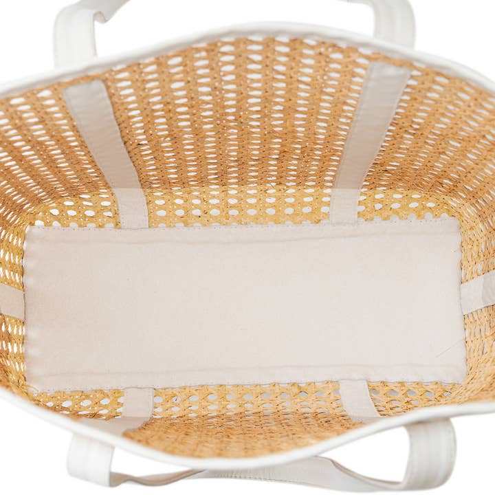 The Artisan and Company - Venta al por mayor Bolsa de asa- Mujer - Bolso grande con correas en forma de bastón de ratán 10