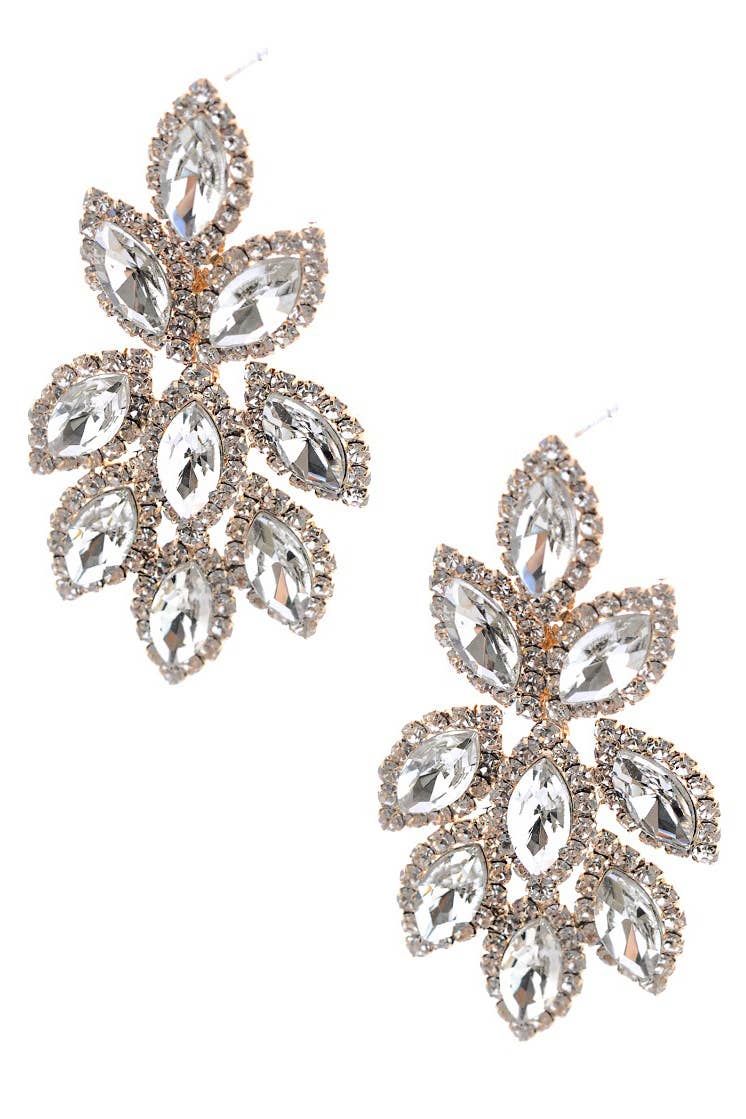Chicas - Wholesale Dangle Earrings - Pair of drop earrings with crystal jewel rhinestones 440119