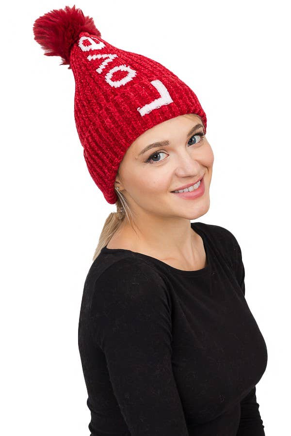Cap Zone - Wholesale Beanie - Women's - Love Embossed Velvet Lined Beanies4