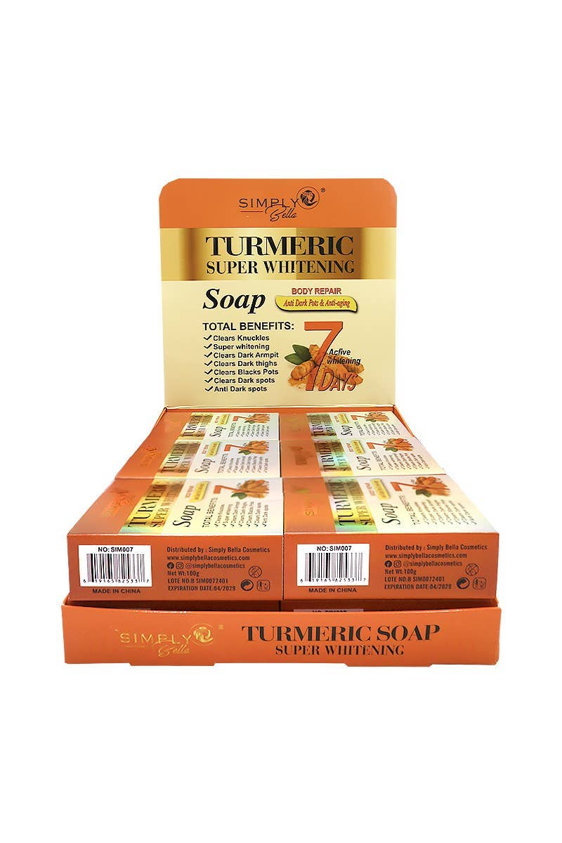 PINEAPPLE Beauty – wholesale Facial cleanser – Simply Bella SIM007 Turmeric Super Whitening Soap - 12 pcs  4