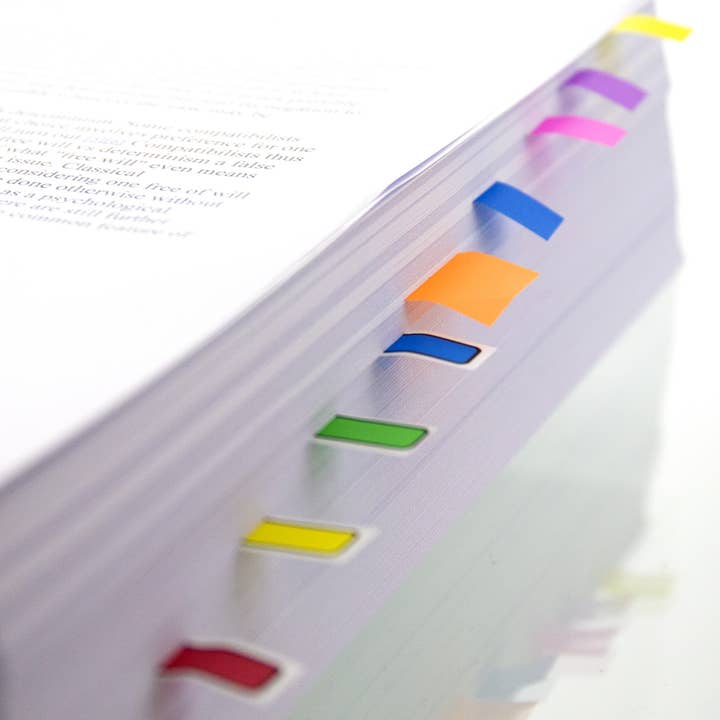 BAZIC Products - Wholesale Sticky Notes - Flags Neon Color Coding Dispenser 0.5" x 1.7" 30 Ct (4/Pack)2