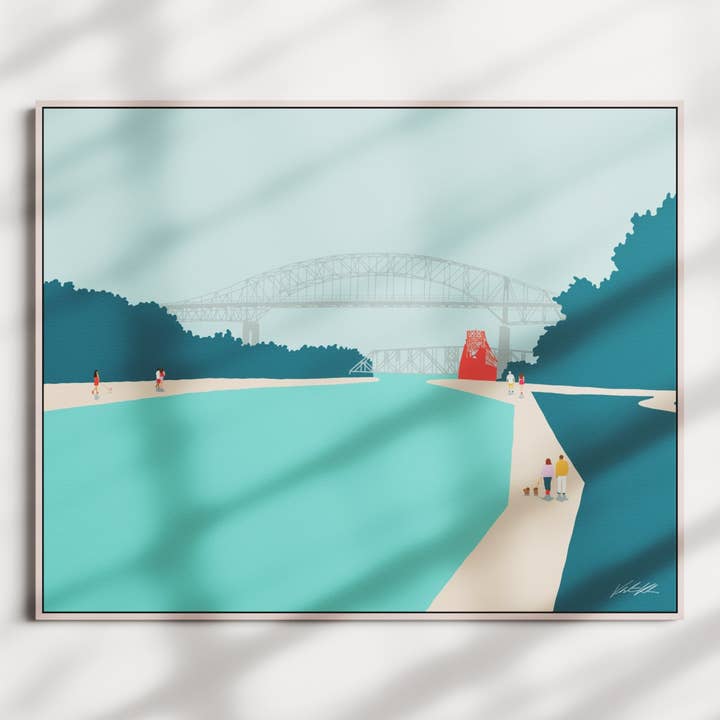 Sault Ste. Marie International Bridge Travel Print 8x10 for wholesale by Byway Press
